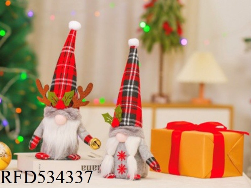RED AND BLACK CHECKED ANTLER HAT ACTION FIGURE