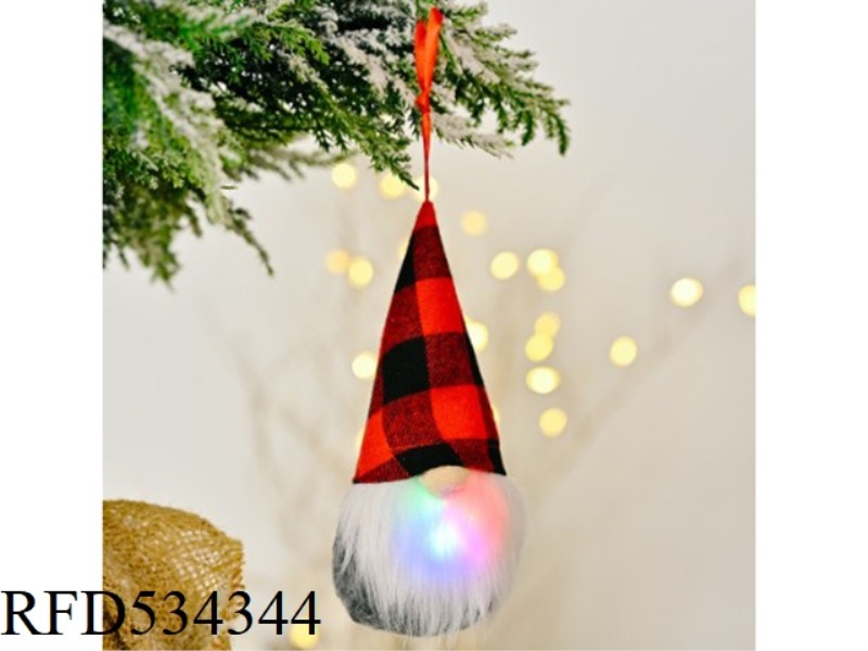 KNITTED PENDANT WITH LIGHT TYPE B RED AND BLACK CHECK