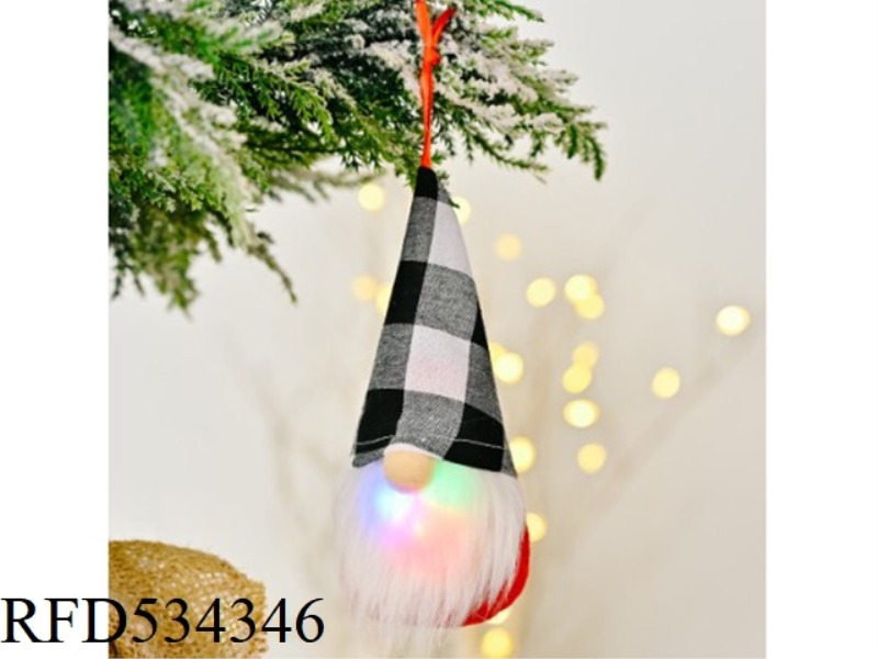 KNITTED PENDANT WITH LIGHT TYPE D BLACK AND WHITE CHECK