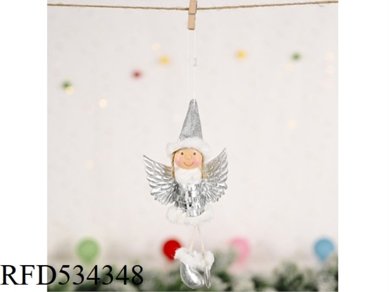 SEQUIN WING GIRL PENDANT SILVER