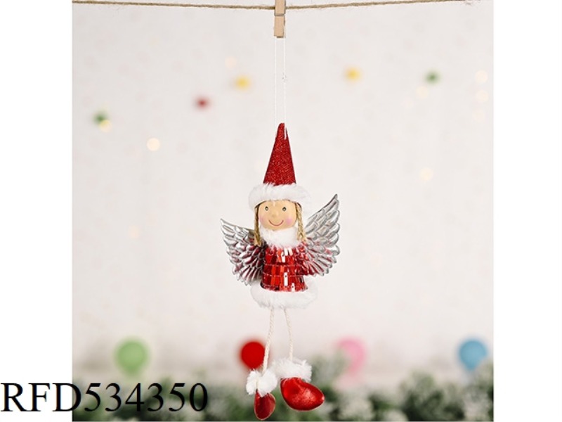 SEQUIN WING GIRL PENDANT RED