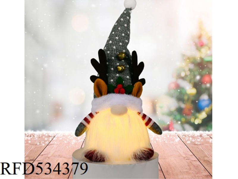 ANTLER BELL KNITTED HAT STRAP LIGHT FIGURE GRAY
