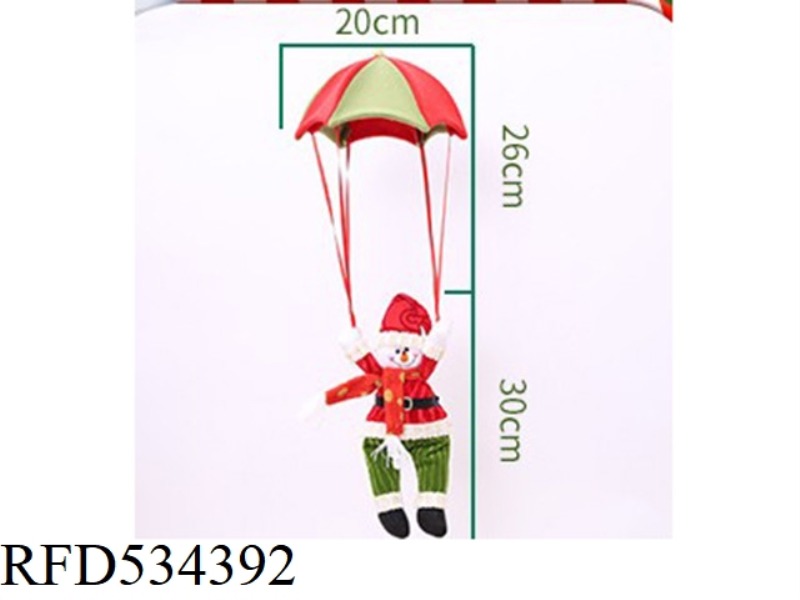 PARACHUTE RED GREEN SNOWMAN