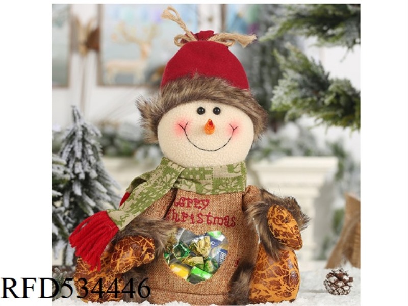 IMITATION BARK TRANSPARENT APPLE BAG SNOWMAN