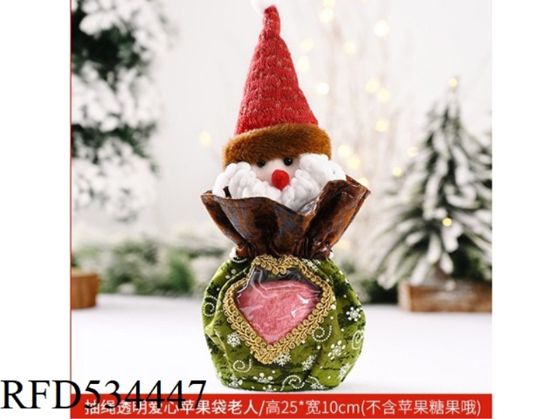 DRAW ROPE TRANSPARENT LOVE APPLE BAG OLD MAN