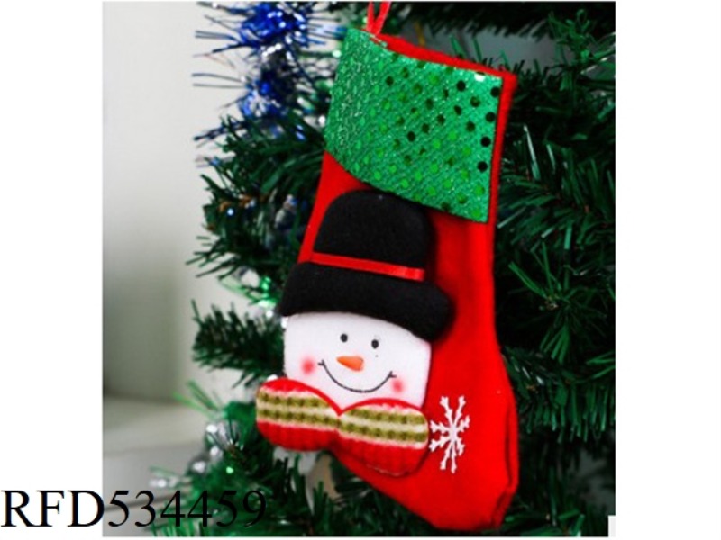 SEQUIN SOCKS SNOWMAN