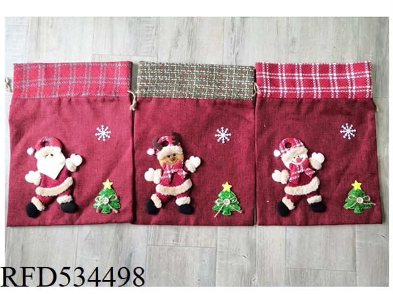 LINEN CHRISTMAS GIFT BAG