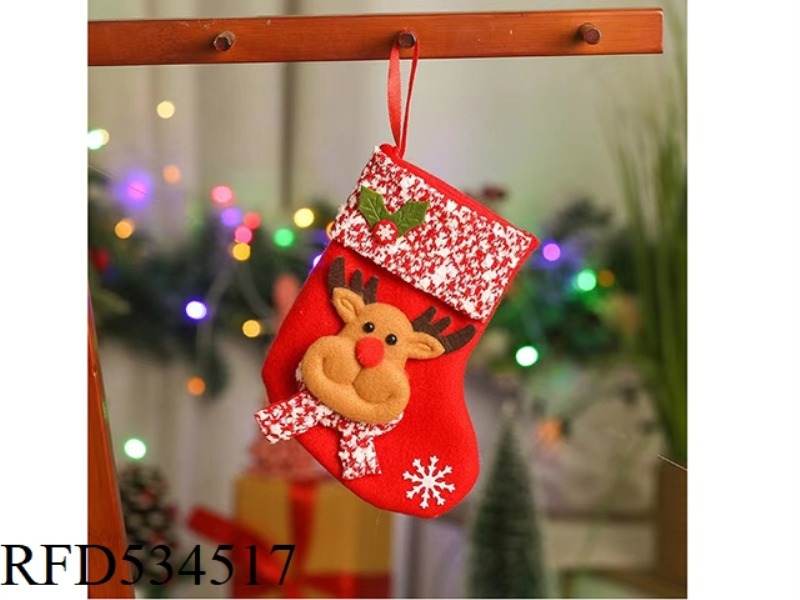 CHRISTMAS STOCKING (RED AND WHITE VELVET HEM)