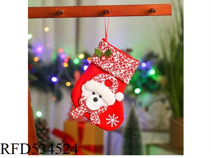 CHRISTMAS STOCKING (RED AND WHITE VELVET HEM)