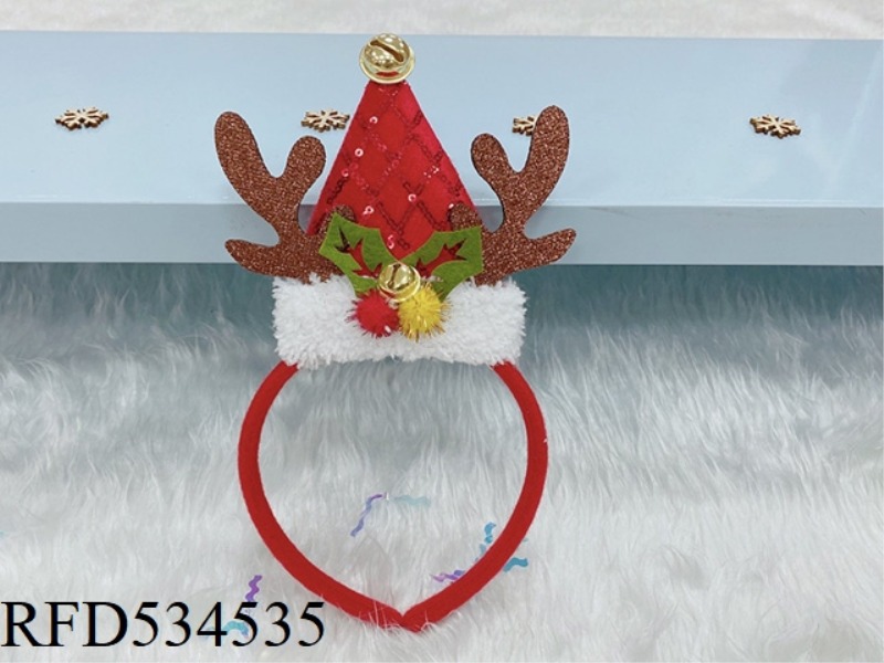 DIAMOND-SHAPED SEQUIN POINTED CAP ANTLER HEAD HOOP