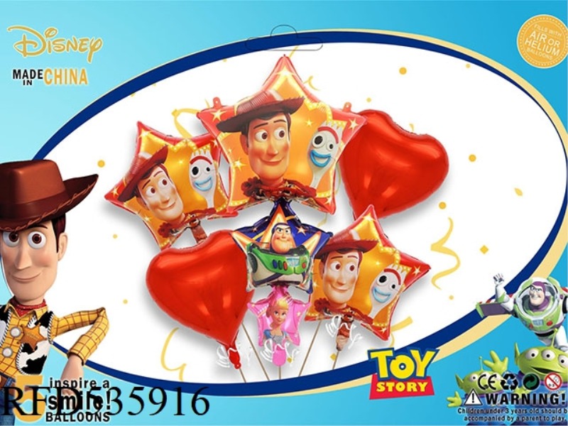 DISNEY TOY STORY 5PCS PARTY BALLOON ALUMINUM FILM SET