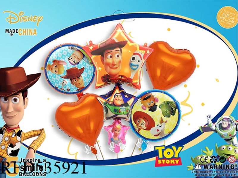 DISNEY TOY STORY 5PCS PARTY BALLOON ALUMINUM FILM SET