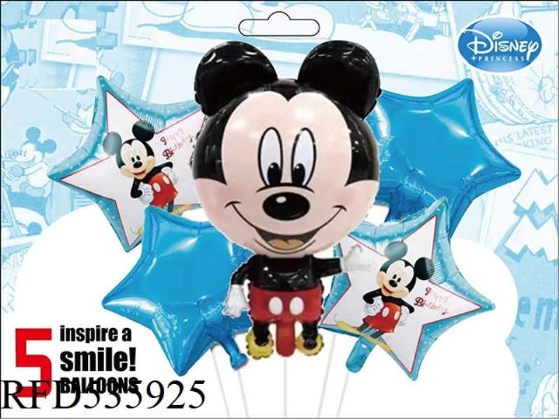 DISNEY MICKEY MINNIE 5PCS PARTY BALLOON ALUMINUM FILM SET