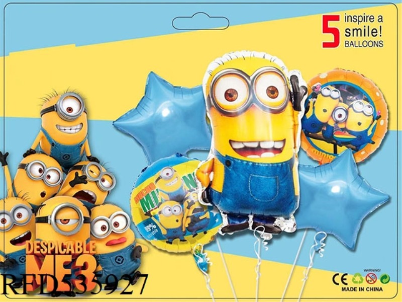 MINIONS 5PCS PARTY BALLOON ALUMINUM FILM SET