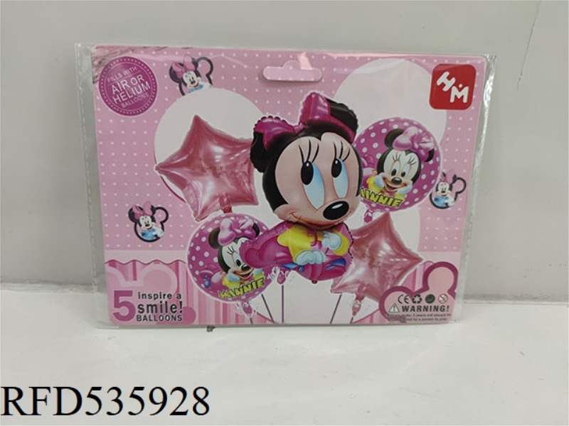 DISNEY MICKEY MINNIE 5PCS PARTY BALLOON ALUMINUM FILM SET