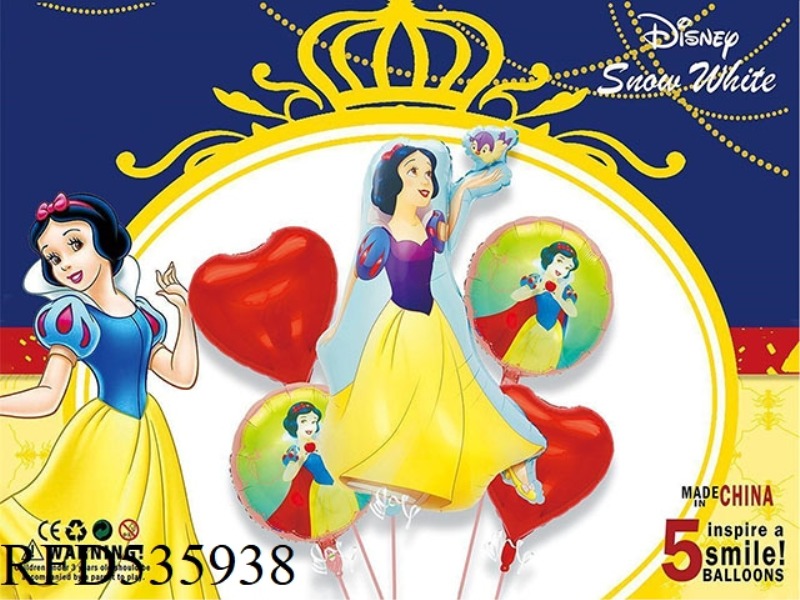 DISNEY SNOW WHITE 5PCS PARTY BALLOON ALUMINUM FILM SET
