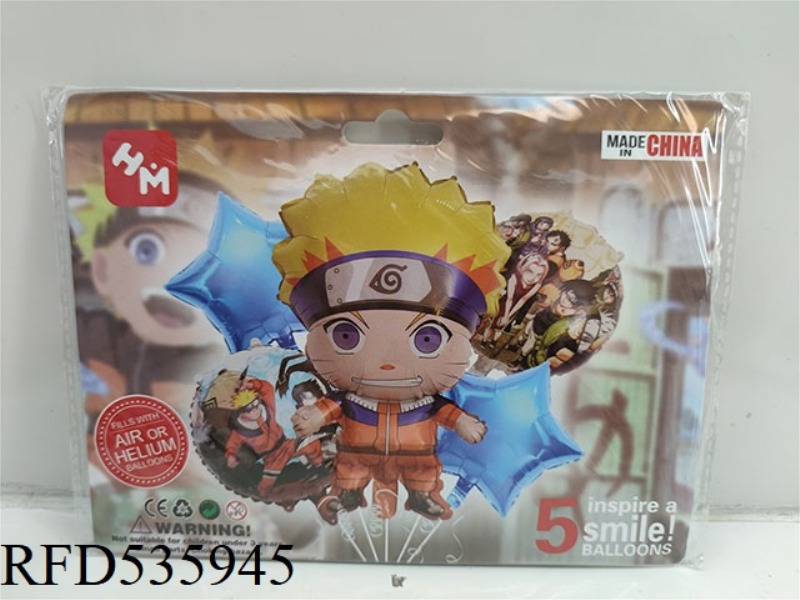 NARUTO 5PCS PARTY BALLOON ALUMINUM FILM SET