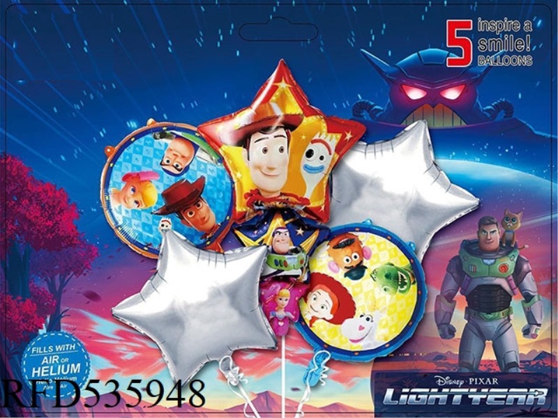 DISNEY TOY STORY 5PCS PARTY BALLOON ALUMINUM FILM SET