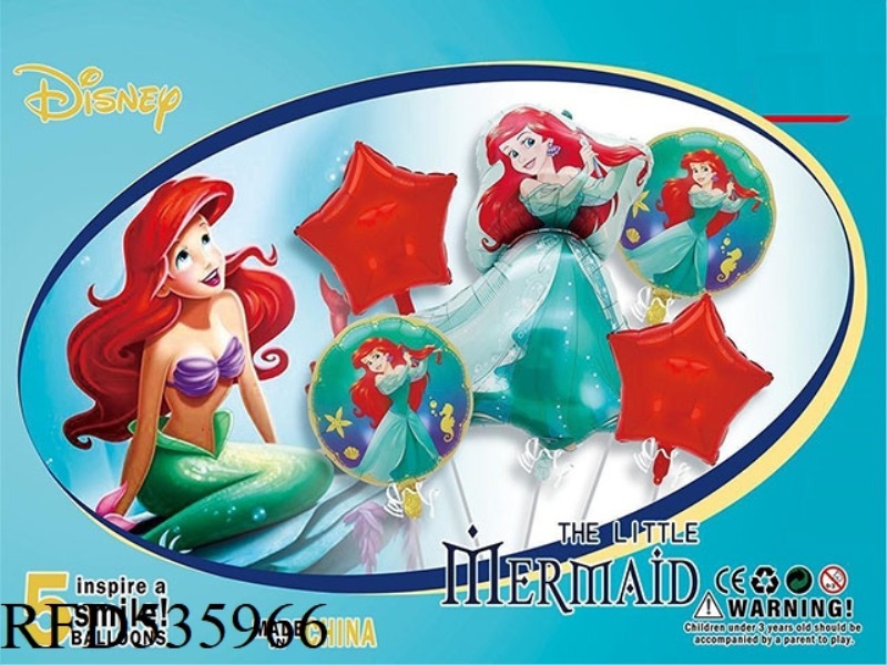 DISNEY PRINCESS 5PCS PARTY BALLOON ALUMINUM FILM SET
