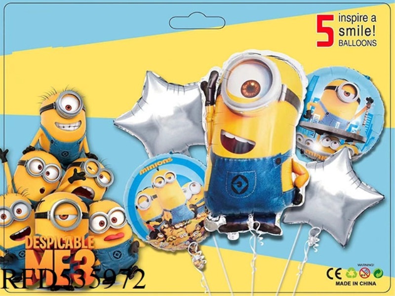 MINIONS 5PCS PARTY BALLOON ALUMINUM FILM SET