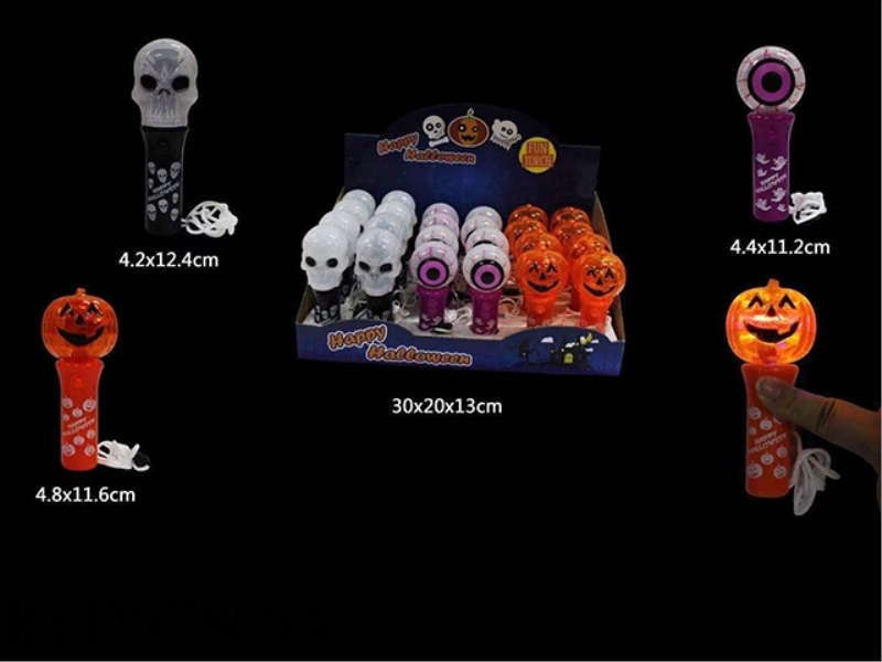 SKULL/PUMPKIN/GHOST EYES 5 LIGHT FLASH STICK TAP SWITCH TO ROTATE 24PCS