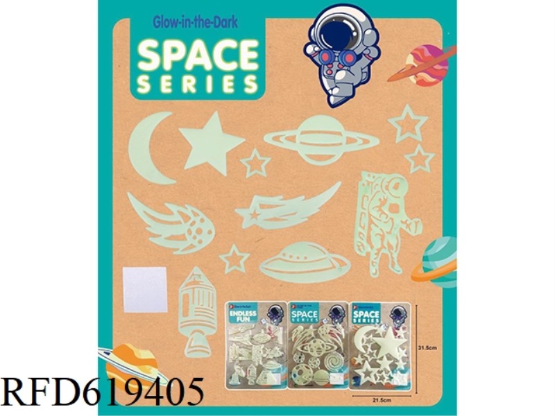 LUMINOUS STARS, MOON AND EARTH