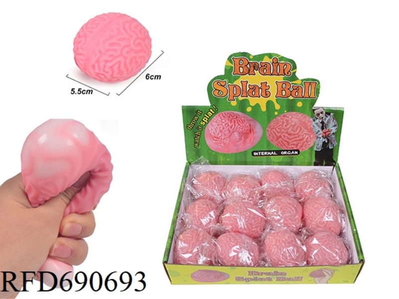 SQUEEZE AND PINCH FUN RELEASE AND STRESS RELIEF TOYS (HALLOWEEN FLOUR BRAIN),12 PIECES/DISPLAY BOX
