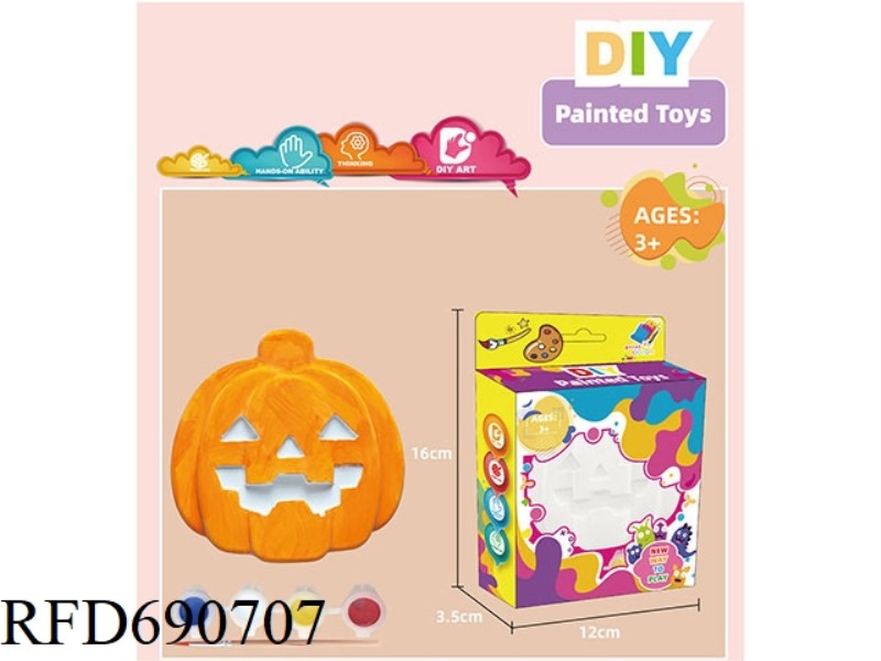 PLASTER PAINTING OF HALLOWEEN PUMPKINS