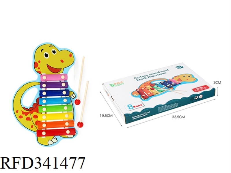 WOODEN DINOSAUR 8-TONE KNOCK ON PIANO