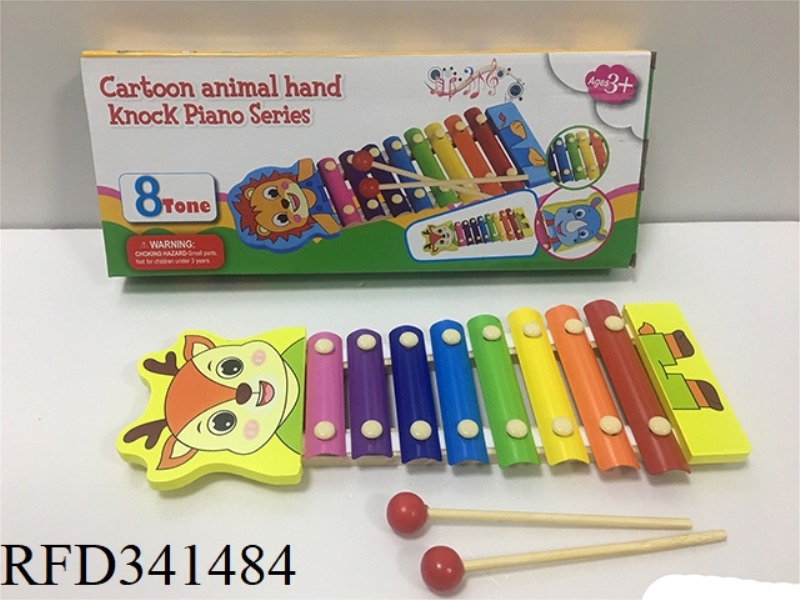 WOODEN CARTOON CHRISTMAS DEER 8 TONE PIANO