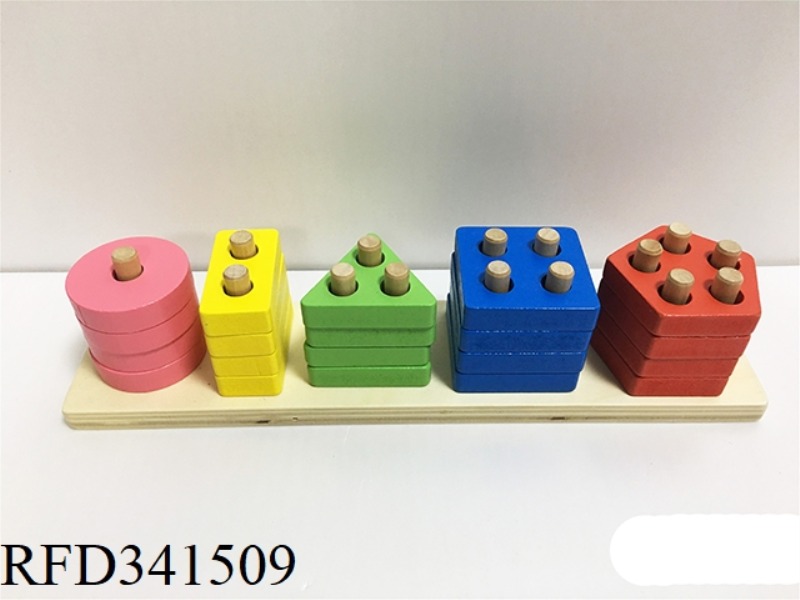 FIVE SETS OF WOODEN COLUMNS