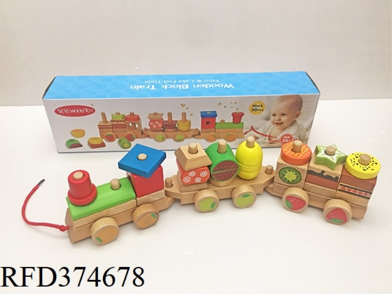 WOODEN FRUIT BLOCKS TRAIN