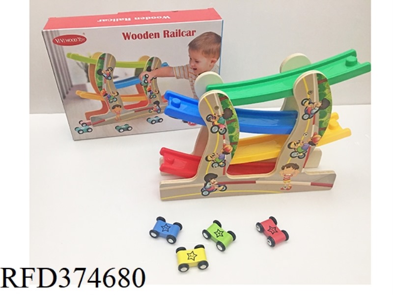 WOODEN TWISTED RAIL CAR
