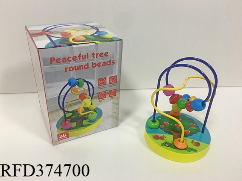 WOODEN FRUIT TREE SMALL ROUND BEADS