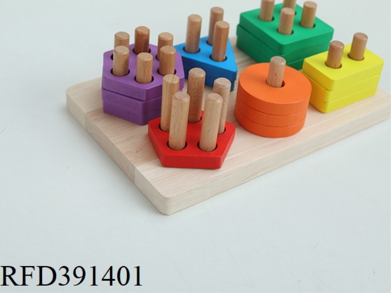 WOODEN PUZZLE SIX SLEEVE COLUMN