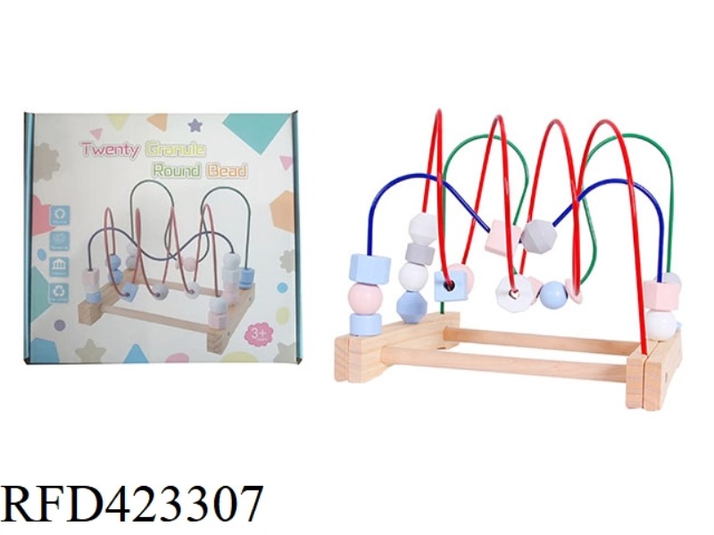WOODEN THREE-TRACK LINEAR BEAD