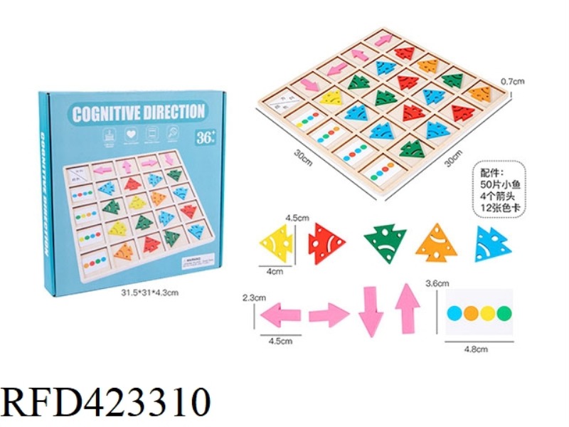 WOODEN DIRECTION COGNITIVE GAME (EARLY EDUCATION, ENLIGHTENMENT DIRECTION COGNITION)