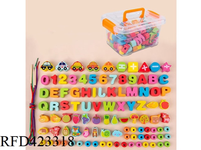 WOODEN ALPHANUMERIC BEADS (100PCS)