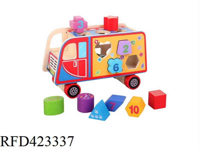 WOODEN DIGITAL BUILDING BLOCK CAR