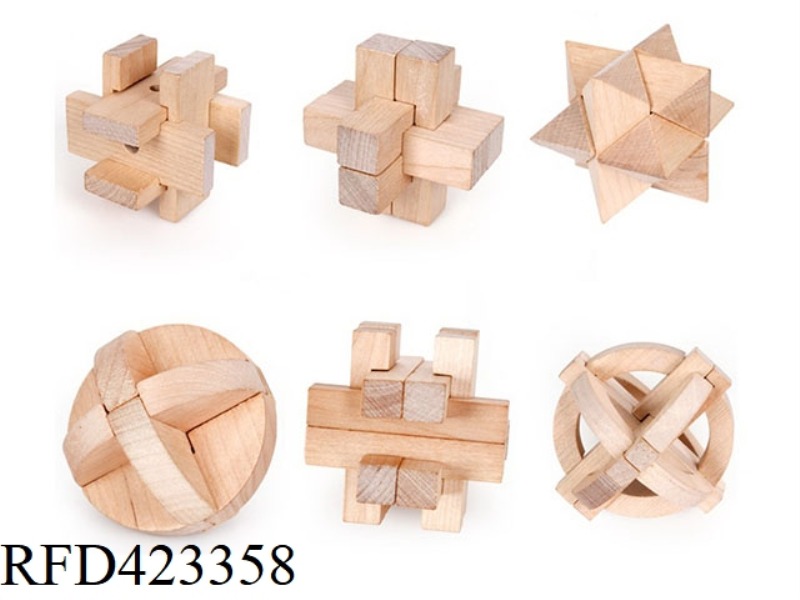 SIX SETS OF WOODEN LUBAN LOCKS