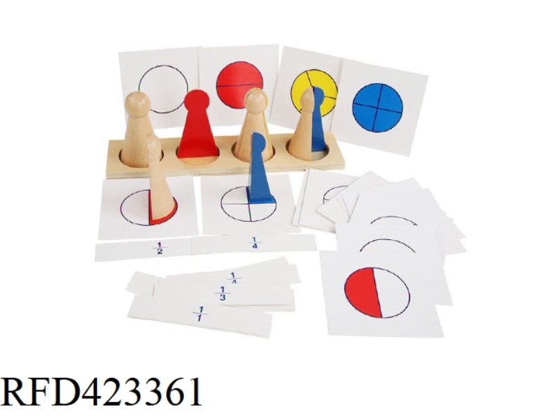 WOODEN MONTESSORI MATHEMATICS TEACHING AIDS FRACTION VILLAIN