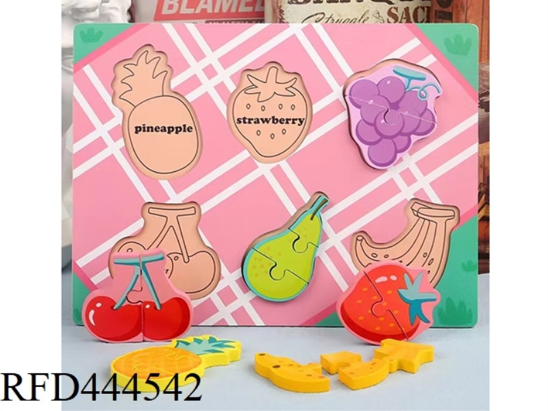 WOODEN THREE-DIMENSIONAL SCENE FRUIT PUZZLE