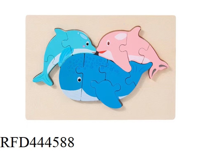 WOODEN DOLPHIN PARENT-CHILD ANIMAL