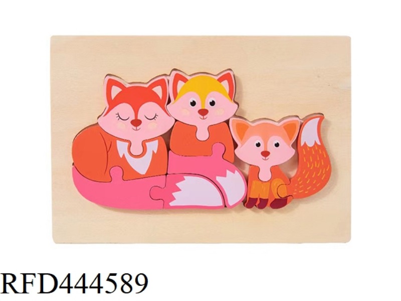 WOODEN FOX PARENT-CHILD ANIMAL