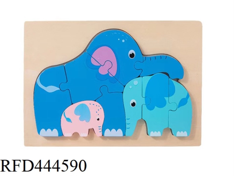 WOODEN ELEPHANT PARENT-CHILD ANIMAL