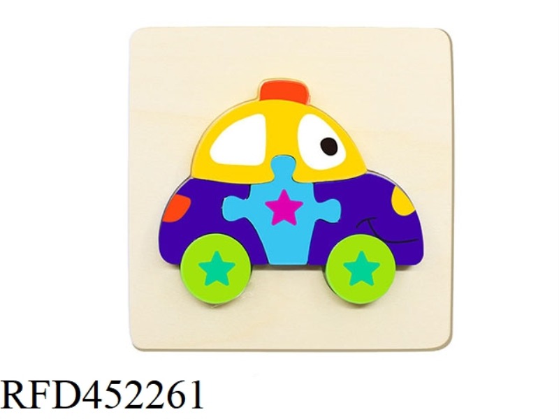 WOODEN PUZZLE POLICE CAR