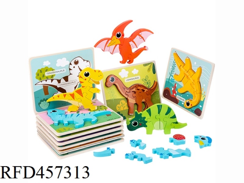 WOODEN DINOSAUR PUZZLE (MIXED)