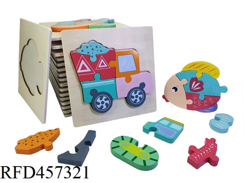 MIXED ASSEMBLY OF WOODEN THREE-DIMENSIONAL BUCKLE JIGSAW