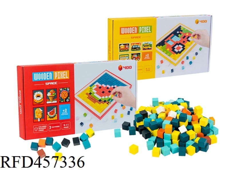 WOODEN BUILDING BLOCK PIXEL PUZZLE 400PCS