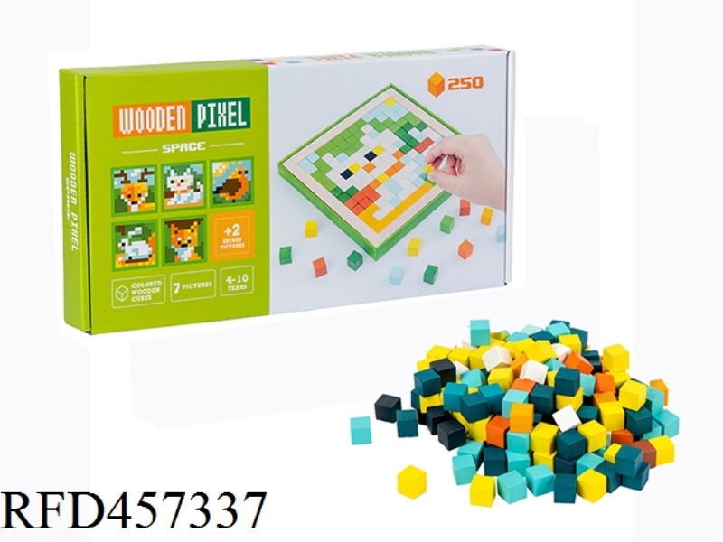 WOODEN BUILDING BLOCK PIXEL PUZZLE 250PCS